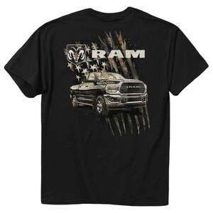 Buck Wear Men's Ram Splitter Camo Flag Short Sleeve Casual Shirt