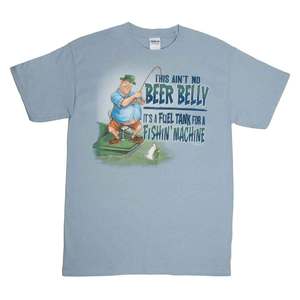 Buck Wear Mens This Aint no Beer Belly, Its a Fuel Tank for a Fishin Machine Short Sleeve T-shirt