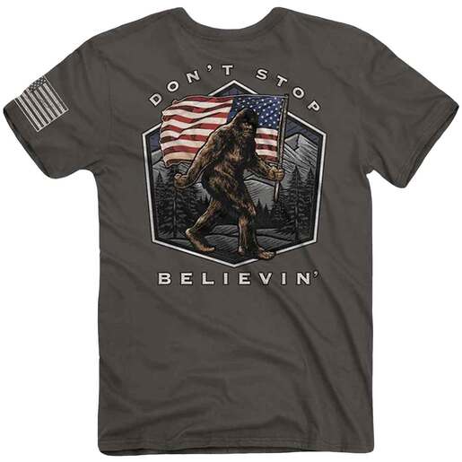 Buck Wear Men's USA Bigfoot Short-Sleeve Casual Shirt - Charcoal M