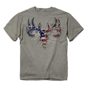 Buck Wear Men's USA Rip Skull Short Sleeve T-Shirt