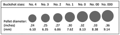 buckshot size chart