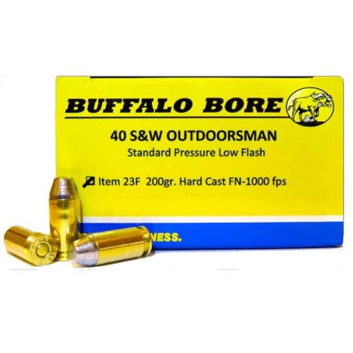 Buffalo Bore 40 S&W Outdoorsman 200gr Hard Cast Handgun Ammo Ammo - 20 Rounds 20 Rounds Ammo