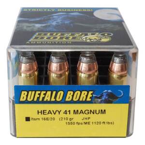 Buffalo Bore 41 Remington Magnum 210gr JHP Handgun Ammo - 20 Rounds
