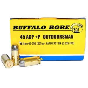 Buffalo Bore Outdoorsman 45 Auto (ACP) 255gr HC Handgun Ammo - 20 Rounds