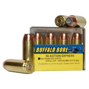 Buffalo Bore 50 Action Express 325gr JHP Handgun Ammo - 20 Rounds