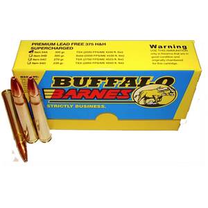 Buffalo Bore Barnes TSX Supercharged 375 H&H Magnum 300gr Jacketed Hollow Point Rifle Ammo - 20 Rounds