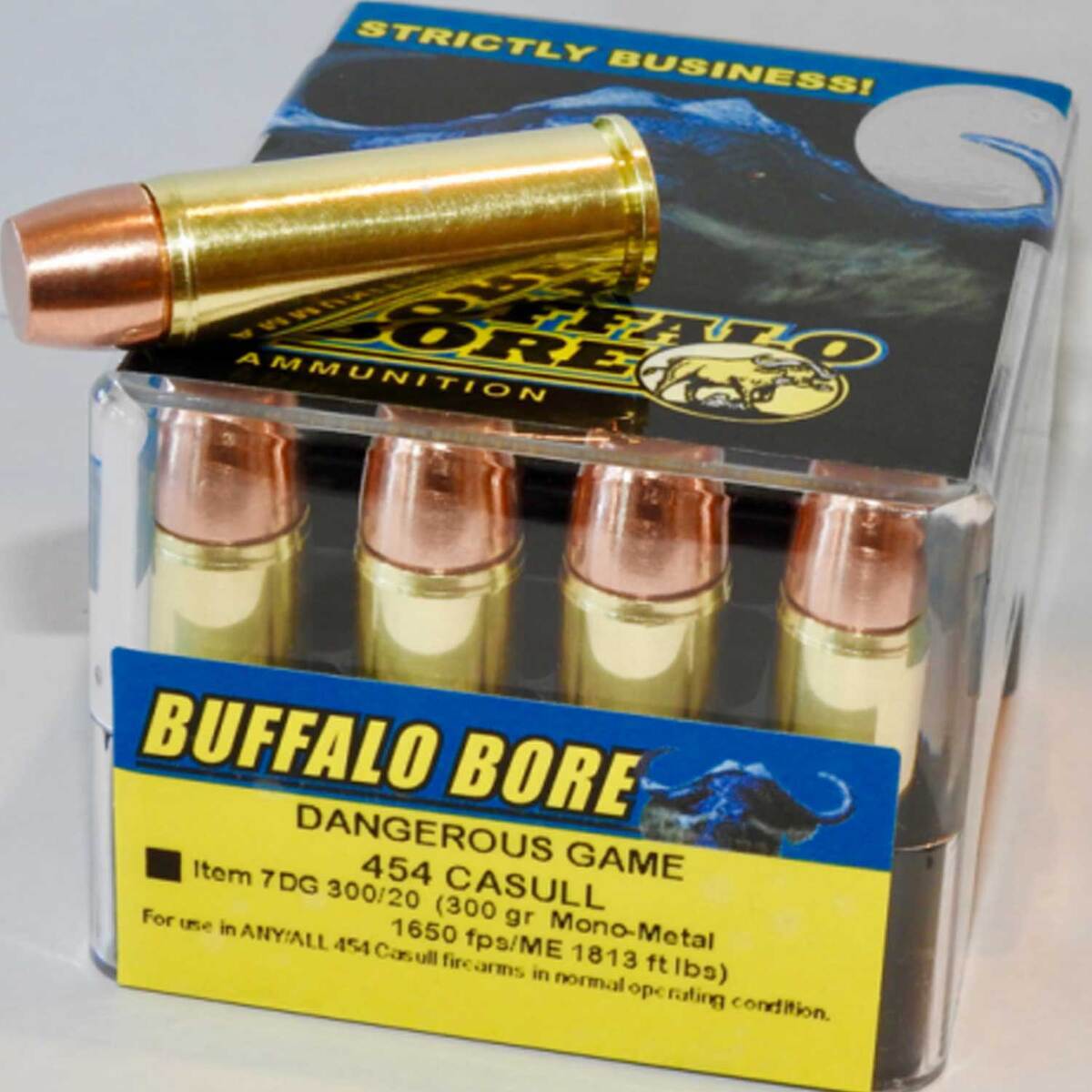 Buffalo Bore Dangerous Game 454 Casull 300gr MonoMetal Handgun Ammo