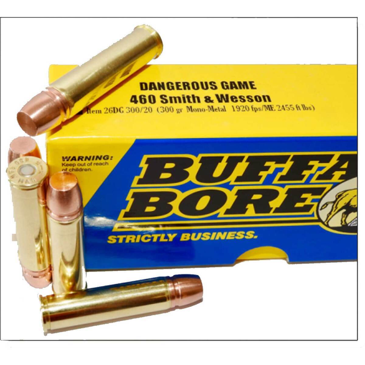 Buffalo Bore Dangerous Game 460 S&W 300gr MonoMetal Handgun Ammo 20