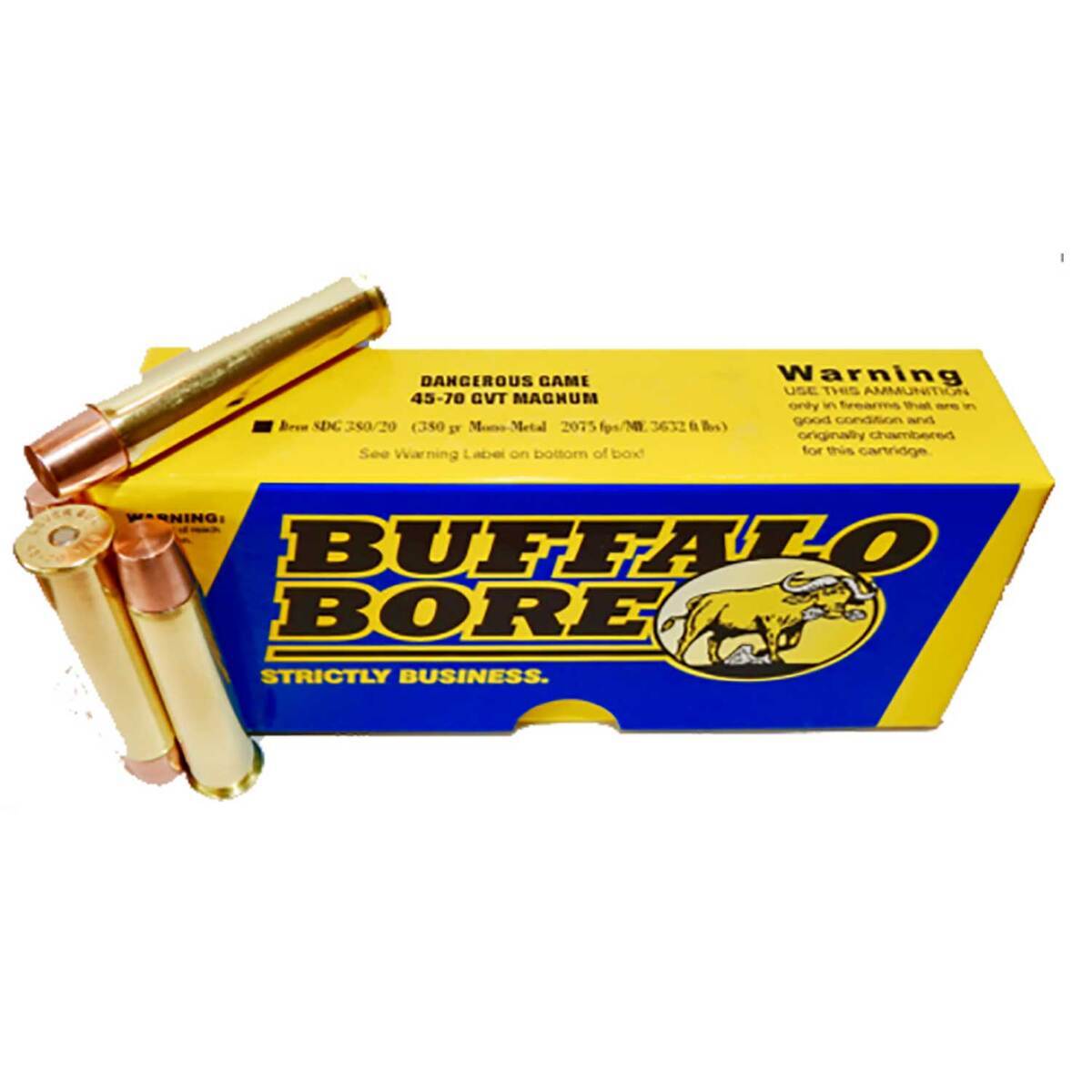 Buffalo Bore MonoMetal Dangerous Game 4570 Government 380gr FMJ