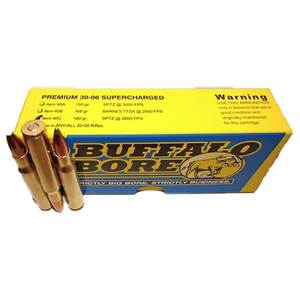 Buffalo Bore Premium Supercharged 30-06 Springfield 180gr FMJ Rifle Ammo - 20 Rounds