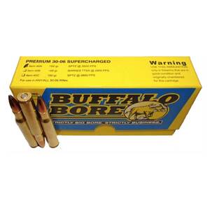 Buffalo Bore Supercharged 30-06 Springfield 150gr SPTZ Rifle Ammo - 20 Rounds Buffalo Bore Supercharged 30-06 Springfield 150gr SPTZ Rifle Ammo - 20 Rounds