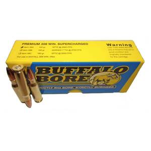 Buffalo Bore Supercharged 308 Winchester 150gr SPTZ Rifle Ammo - 20 Rounds
