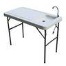Buffalo Outdoors Folding Fish Table with Faucet - White 45.5in x 23.5in x 37in