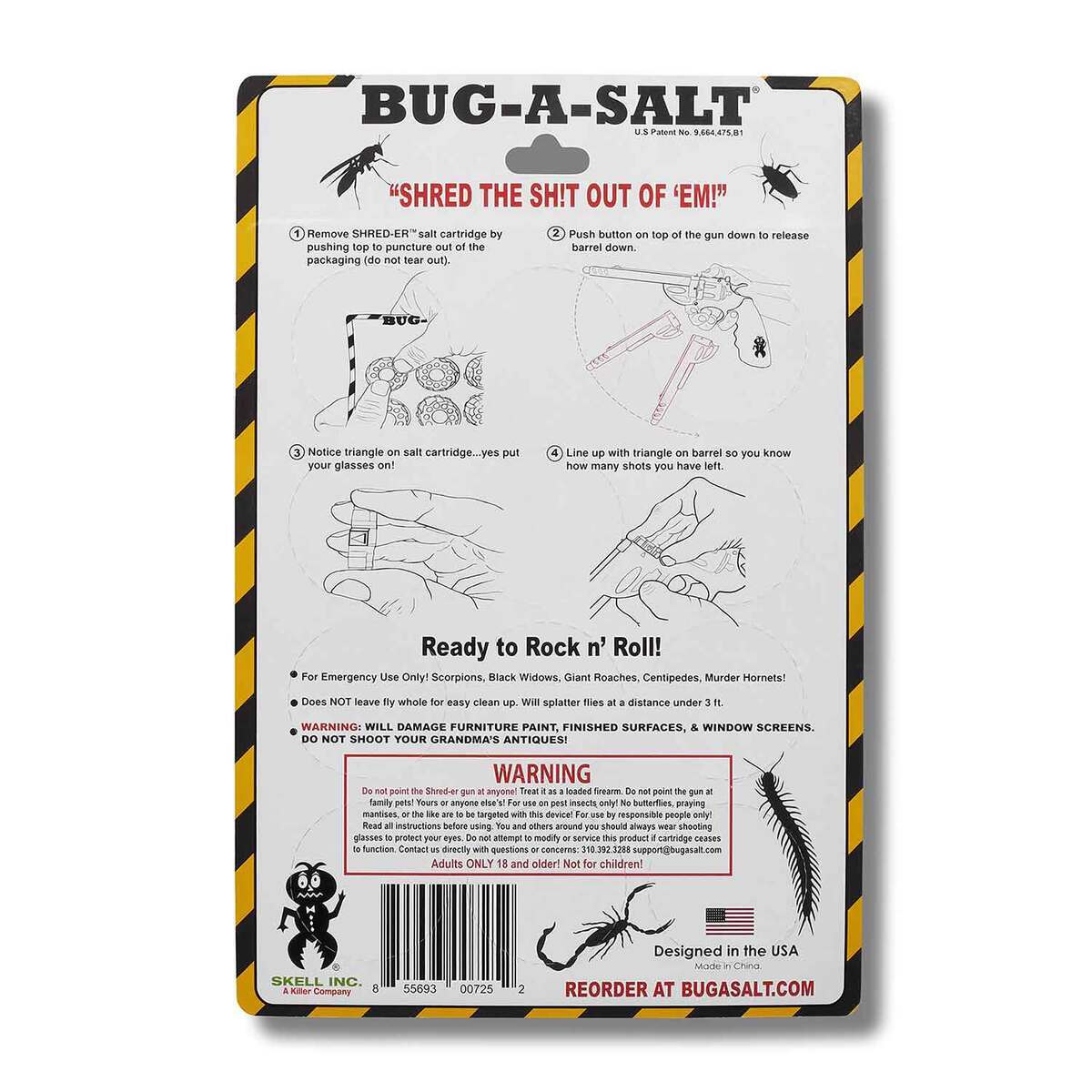 Bug-A-Salt SHRED-ER Salt Ammo Cartridges - 12 Pack - Yellow Bug-A-Salt SHRED-ER Salt Ammo Cartridges - 12 Pack - Yellow