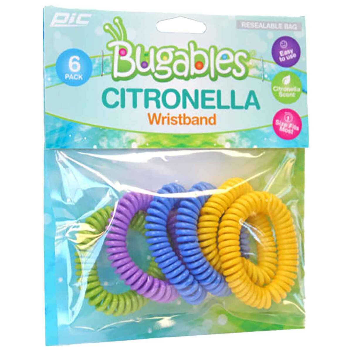 Bugables Citronella Wristbands - 6 Pack - Assorted Bugables Citronella Wristbands - 6 Pack - Assorted