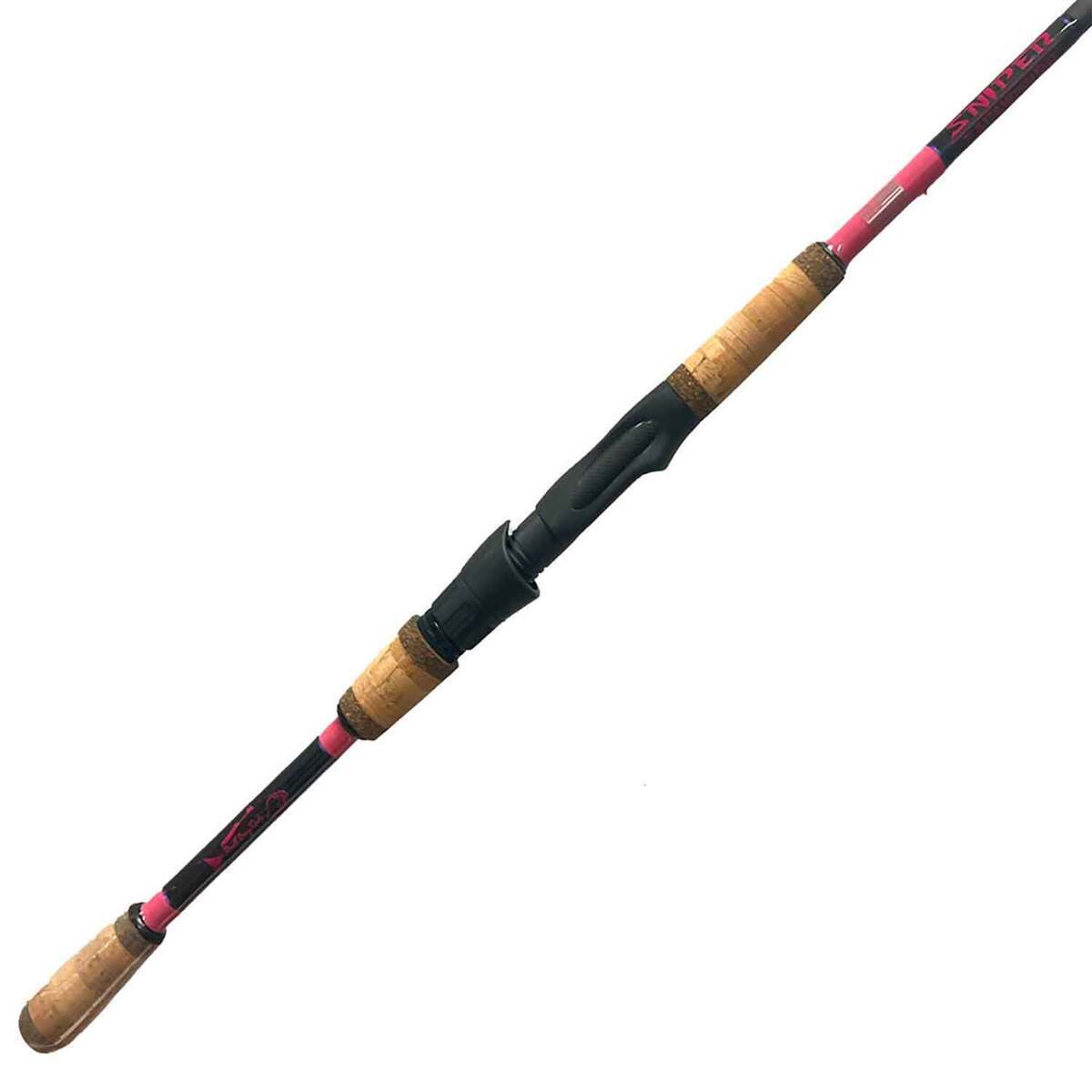 bay fishing poles Bull Sniper Pink Spinning Rod 7' Medium 6-12lb Pink Built on award Bull Bay Rod BBRSR17-7 Sniper