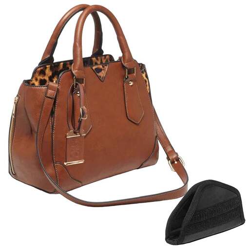 Bulldog Tactical Satchel Concealed Carry Handbag With Holster – Chestnut 16in x 9.5in x 5.5in