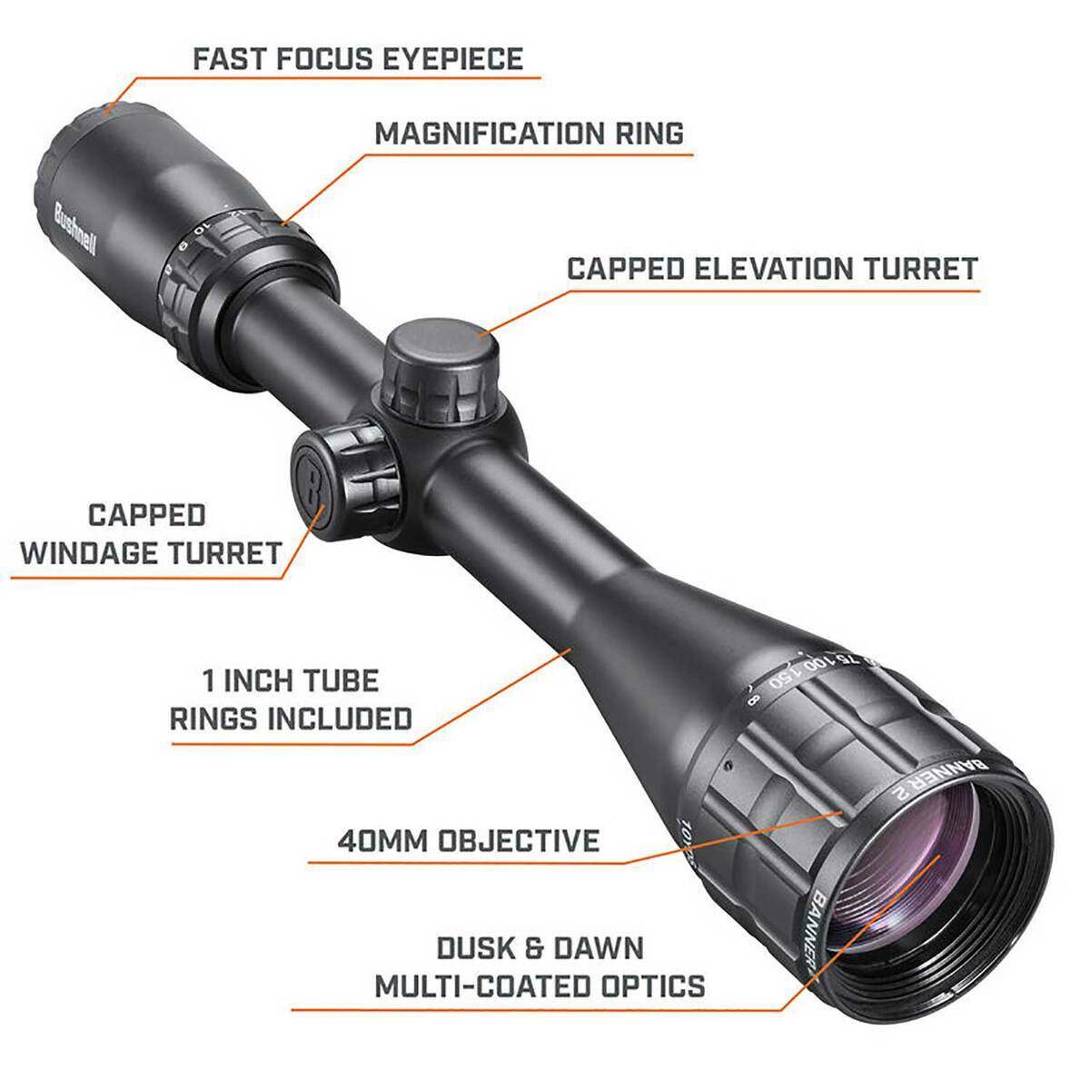 Bushnell Banner 2 4-12x40mm Rifle Scope - DOA-QBR - Black Bushnell Banner 2 4-12x40mm Rifle Scope - DOA-QBR - Black