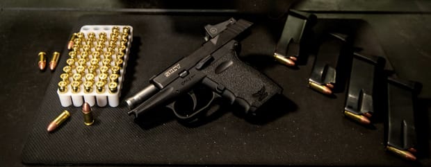 Image of a gun from the buy a safe get a gun promo