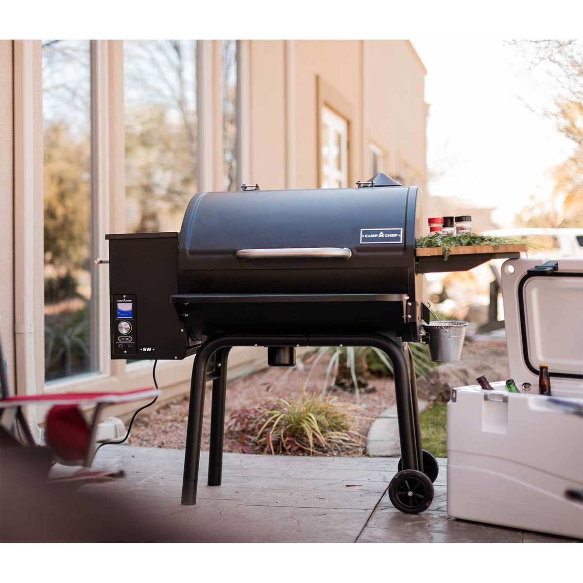 Camp Chef 30in STXS Pellet Grill Sportsman's Exclusive Build with Front and Side Shelf - Black - Black Camp Chef 30in STXS Pellet Grill Sportsman's Exclusive Build with Front and Side Shelf - Black - Black