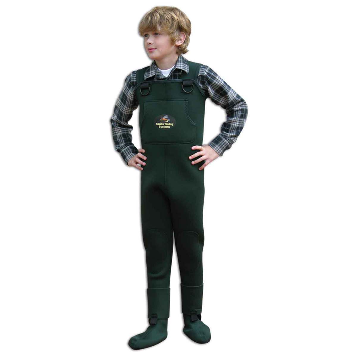 Caddis Youth Neoprene Fishing Waders - Forest Green - Size S - Forest ...
