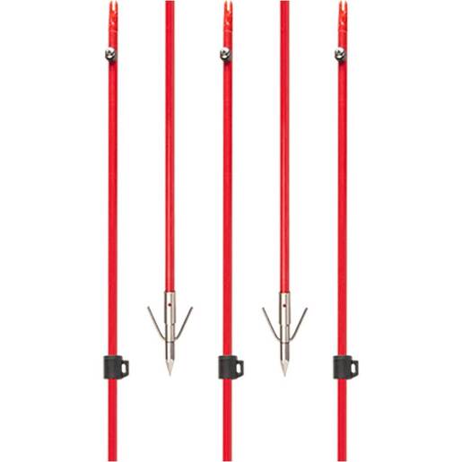 Cajun Fiberglass Bowfishing Arrow With Piranha Long Barb XT Point – Red