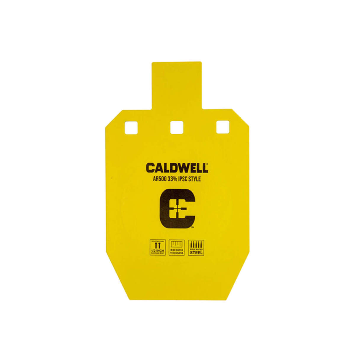 Caldwell AR500 IPSC Steel Target - 33% - Yellow 10in x 6.1in x 0.4in Caldwell AR500 IPSC Steel Target - 33% - Yellow 10in x 6.1in x 0.4in
