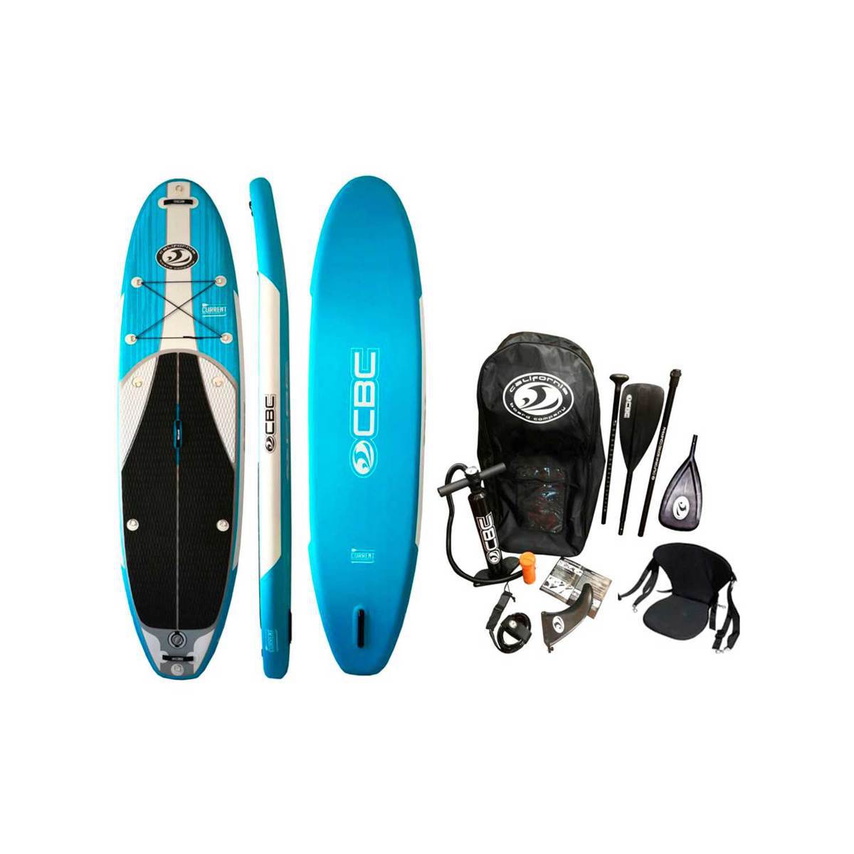 California Board Company 11ft CURRENT Inflatable Stand Up Paddle Board (ISUP) with Seat - Aqua Blue - Aqua Blue California Board Company 11ft CURRENT Inflatable Stand Up Paddle Board (ISUP) with Seat - Aqua Blue - Aqua Blue