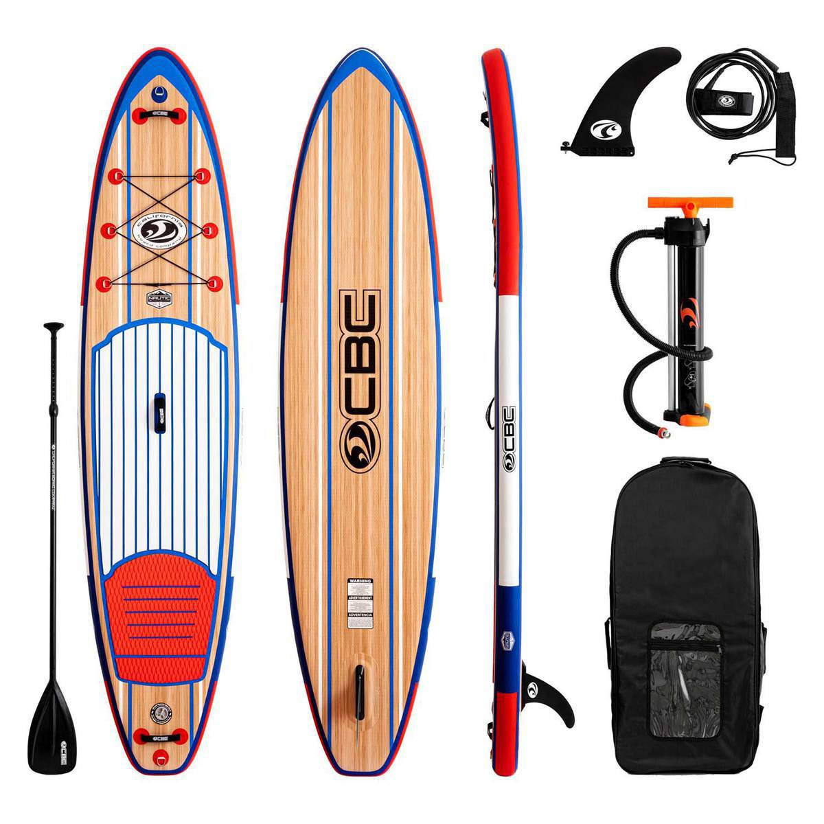 California Board Company 11ft NAUTIC Inflatable Stand Up Paddle Board (ISUP) - Wood Grain - Wood Grain California Board Company 11ft NAUTIC Inflatable Stand Up Paddle Board (ISUP) - Wood Grain - Wood Grain