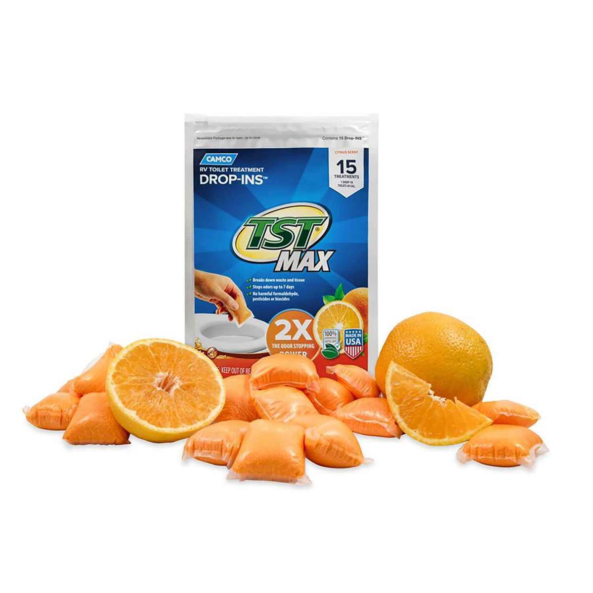 Camco TST Orange Drop Ins Odor Treatment 15 Pouch Bag - Orange Camco TST Orange Drop Ins Odor Treatment 15 Pouch Bag - Orange