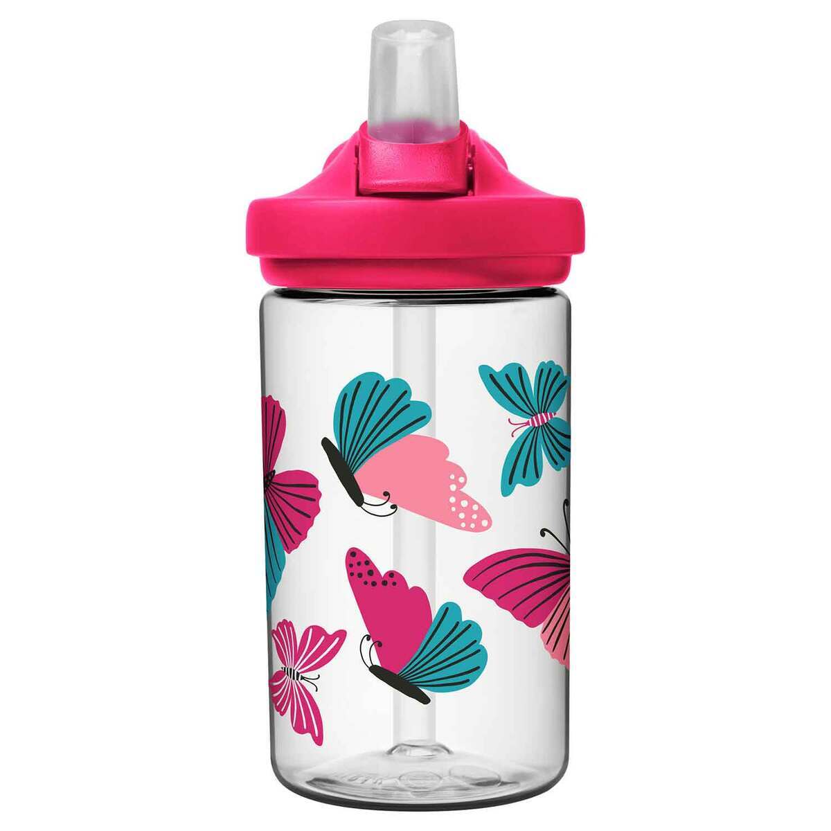 Camelbak Eddy+ 14oz Kids Bottle with Straw Lid - Butterflies - Pink Camelbak Eddy+ 14oz Kids Bottle with Straw Lid - Butterflies - Pink