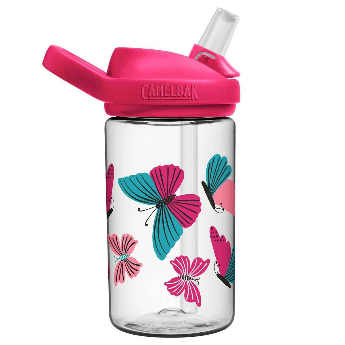 Camelbak Eddy+ 14oz Kids Bottle with Straw Lid - Butterflies - Pink Camelbak Eddy+ 14oz Kids Bottle with Straw Lid - Butterflies - Pink