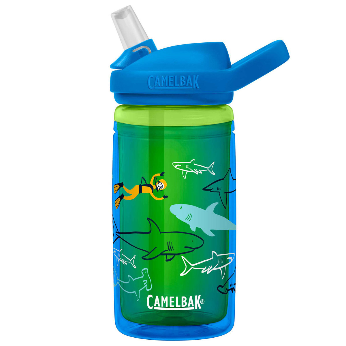 Camelbak Eddy+ Kids 14oz Insulated Bottle - Scuba Sharks - Scuba Sharks Camelbak Eddy+ Kids 14oz Insulated Bottle - Scuba Sharks - Scuba Sharks