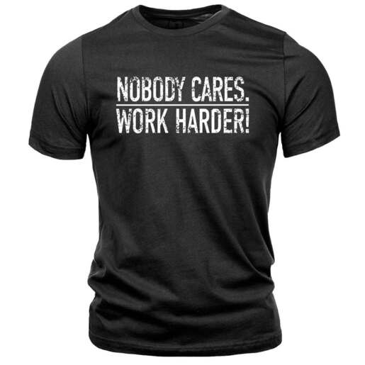 Cameron Hanes Men's Nobody Cares Work Harder Short-Sleeve Casual Shirt - Charcoal Black M
