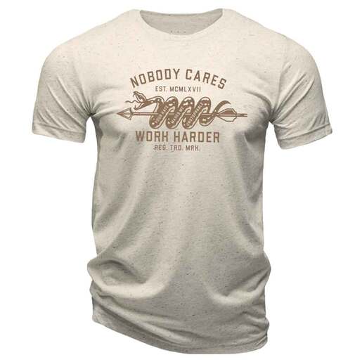 Cameron Hanes Men's Snake Nobody Cares Work Harder Short-Sleeve Casual Shirt - Oatmeal M