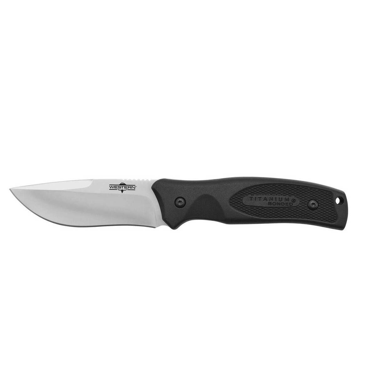 Camillus Western Black River 3.75 inch Fixed Blade Knife - Black Camillus Western Black River 3.75 inch Fixed Blade Knife - Black