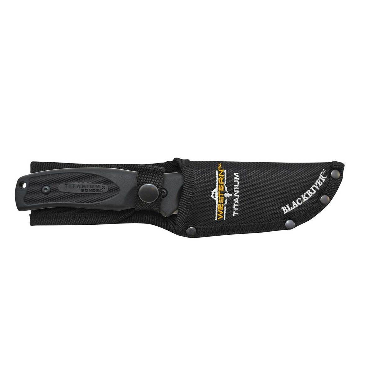 Camillus Western Black River 3.75 inch Fixed Blade Knife - Black Camillus Western Black River 3.75 inch Fixed Blade Knife - Black