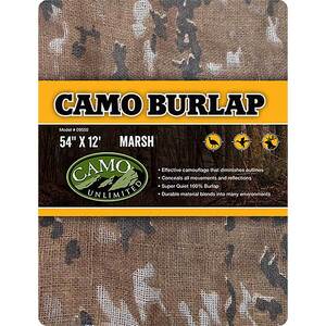 Camo Unlimited Marsh Camo Burlap Blind Making Material - 12ft x 54in