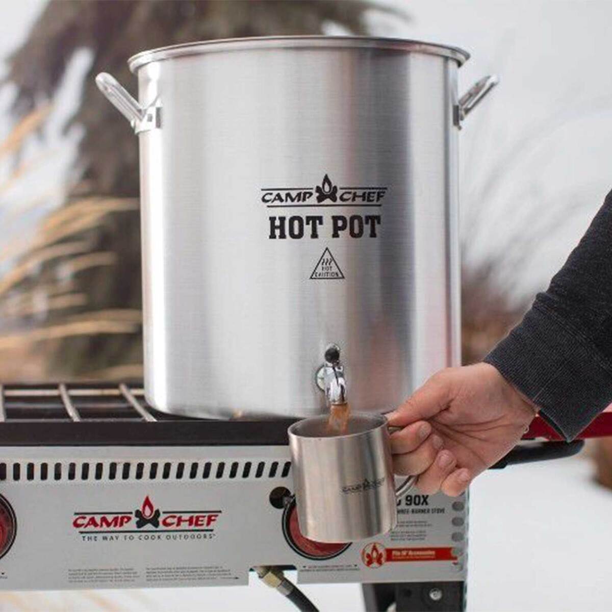 Camp Chef 32 Quart Aluminum Hot Water Pot with Spigot - 32Qt Camp Chef 32 Quart Aluminum Hot Water Pot with Spigot - 32Qt
