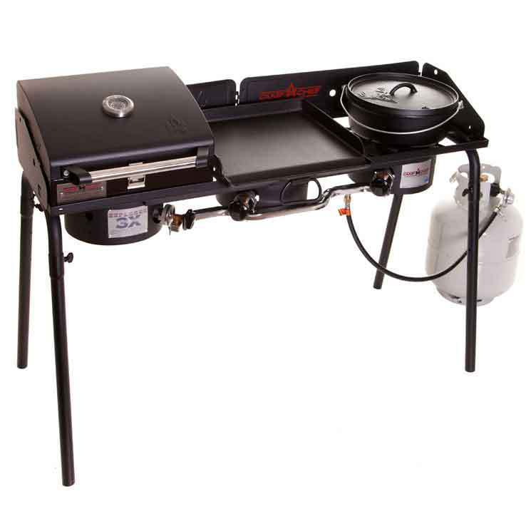 Camp Chef Explorer 3X Burner Camp Stove with Windscreen - Black Camp Chef Explorer 3X Burner Camp Stove with Windscreen - Black