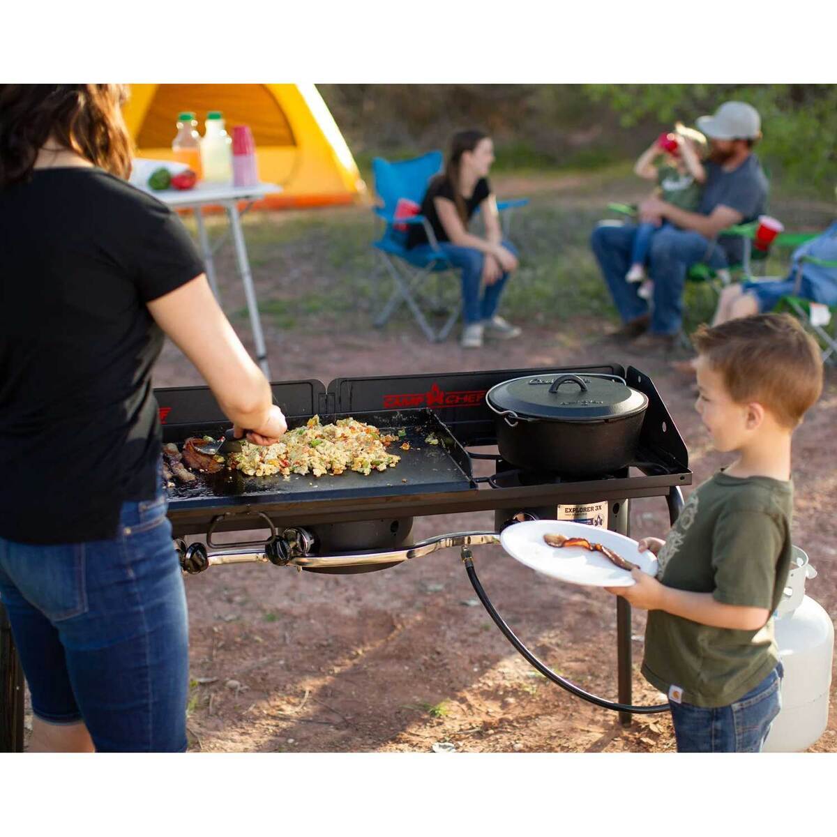 Camp Chef Explorer 3X Burner Camp Stove with Windscreen - Black Camp Chef Explorer 3X Burner Camp Stove with Windscreen - Black