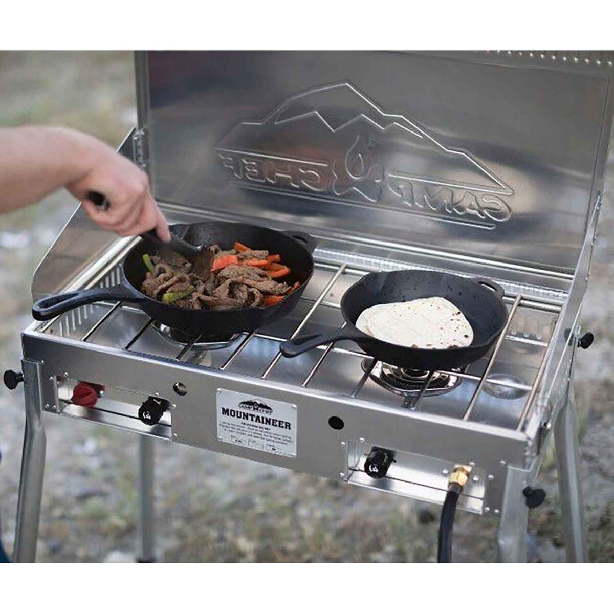 Camp Chef Mountaineer 2 Burner Stove - Gray - Gray Camp Chef Mountaineer 2 Burner Stove - Gray - Gray