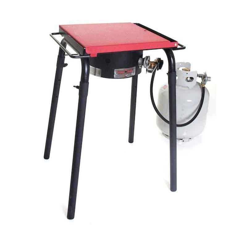 Camp Chef Pro 30 Single Burner Stove with Side Shelf - Black/Red Camp Chef Pro 30 Single Burner Stove with Side Shelf - Black/Red