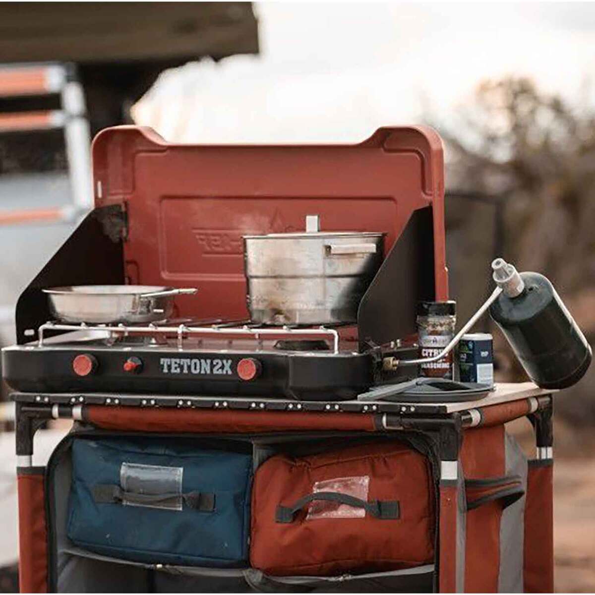 Camp Chef Teton 2X 2 Burner Stove - Black/Red - Black/Red Camp Chef Teton 2X 2 Burner Stove - Black/Red - Black/Red