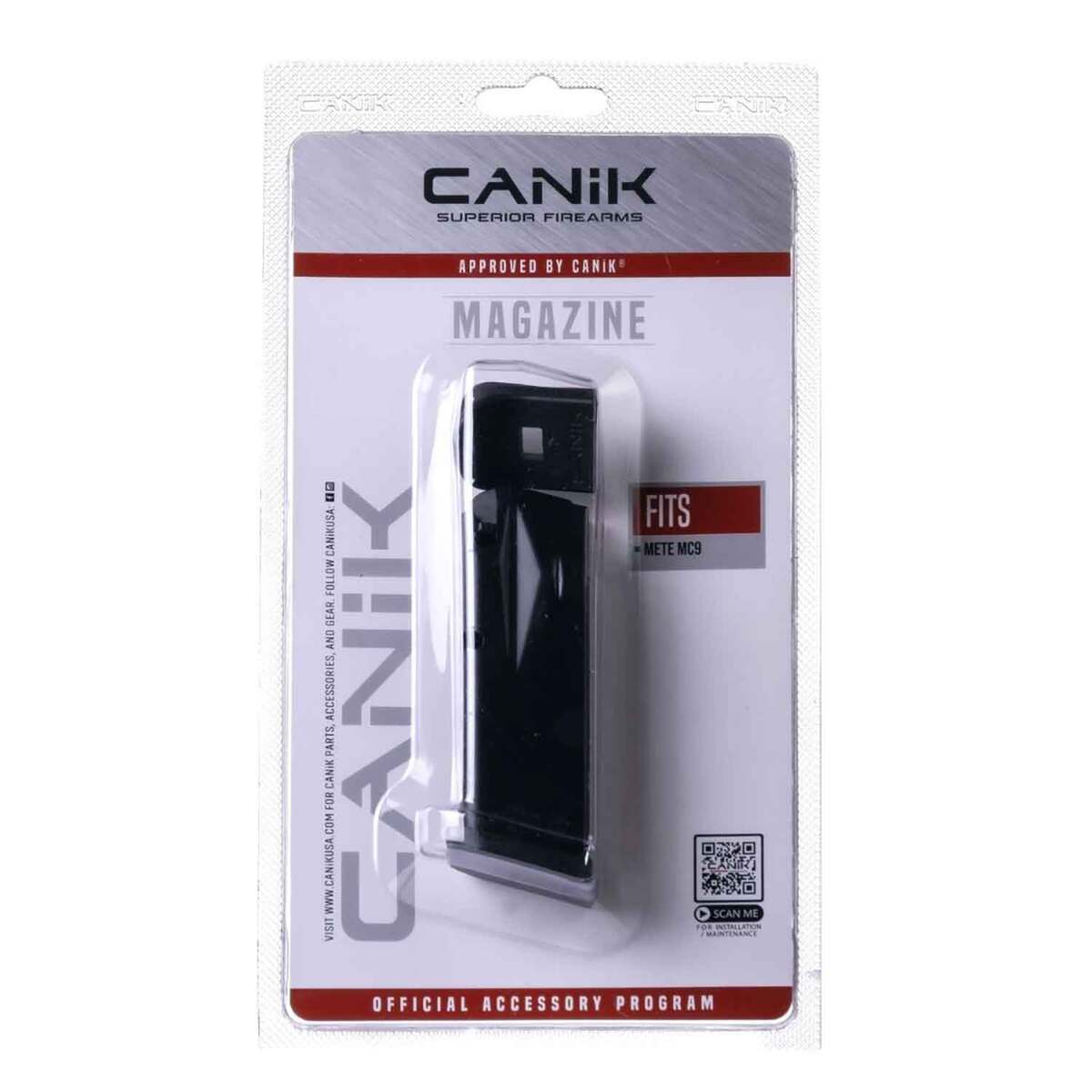 Canik Mete MC9 Black 9mm Luger Handgun Magazine - 12 Rounds - Black Canik Mete MC9 Black 9mm Luger Handgun Magazine - 12 Rounds - Black