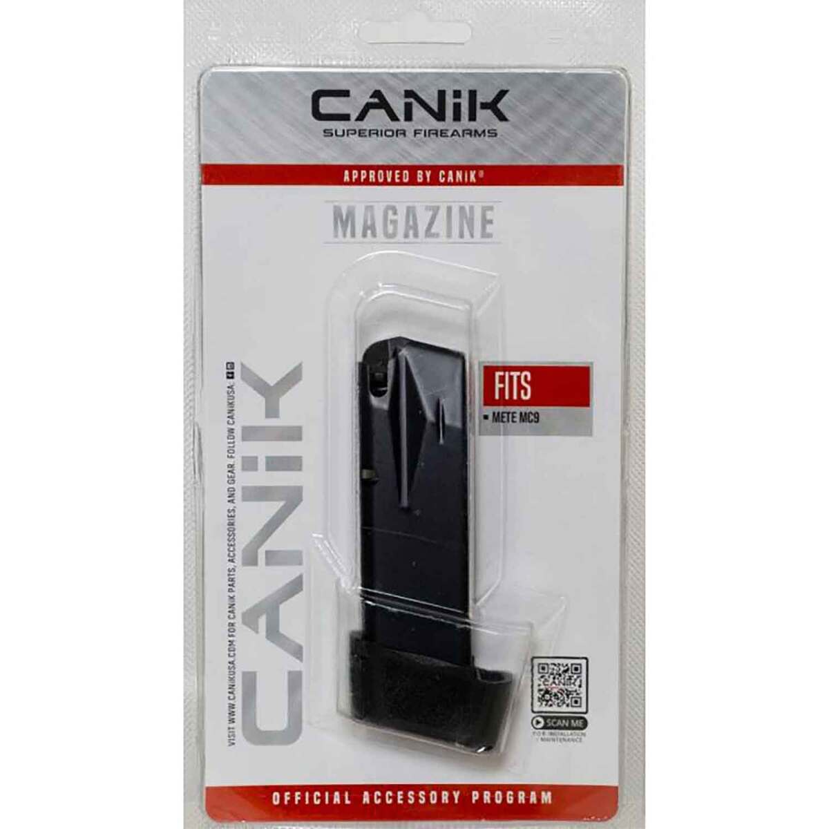 Canik METE MC9 Black 9mm Luger Handgun Magazine - 15 Rounds - Black Canik METE MC9 Black 9mm Luger Handgun Magazine - 15 Rounds - Black