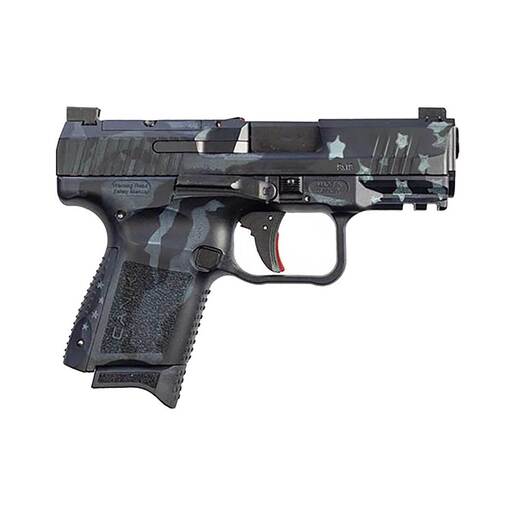 Canik TP9 Elite 9mm Luger 3.6in We The People Black/Blue Cerakote Pistol - 15+1 Rounds - Black Sub Compact image