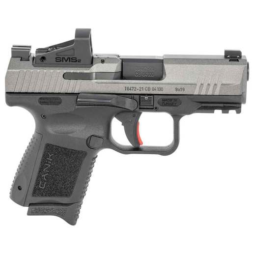 Canik TP9 Elite Sub-Compact With Shield SMS2 Red Sot 9mm Luger 3.6in Cerakote Pistol - 12+1 Rounds - Grey Subcompact image