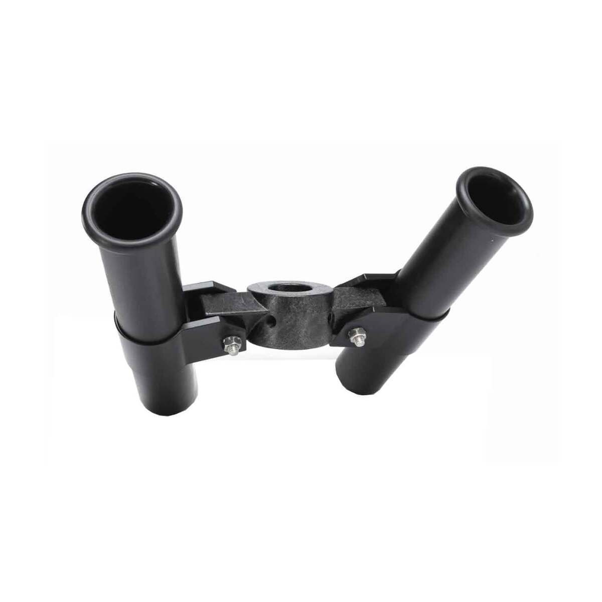 Cannon Front Mount Dual Rod Holder Downrigger Accessory - Black - Black Cannon Front Mount Dual Rod Holder Downrigger Accessory - Black - Black
