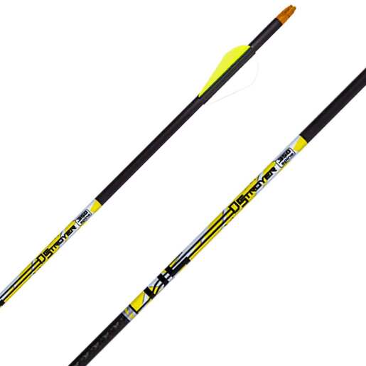 Carbon Express D-Stroyer 350 spine Carbon Arrows – 12 Pack – Black/Yellow
